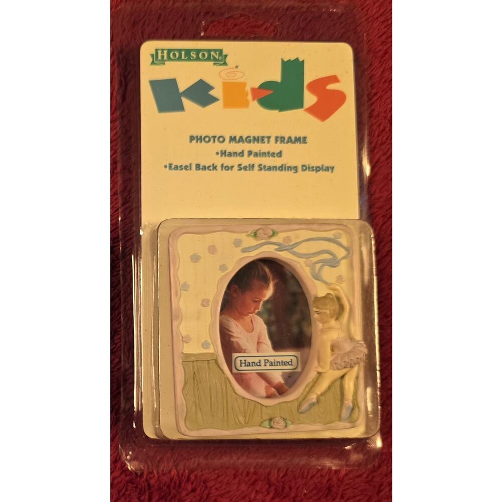 Vintage Holson Kids Ballerina Photo Magnet Frame Hand Painted New Old Stock...